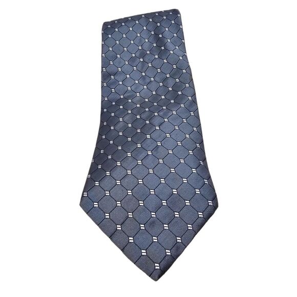 Tommy Hilfiger Two Neck Tie Bundle, Blue, Red, Diamond Design, Silk - Picture 3 of 6